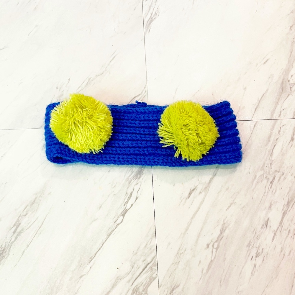 Gymboree Ear-warmer Blue with Green Pom Poms One Size New with Tags